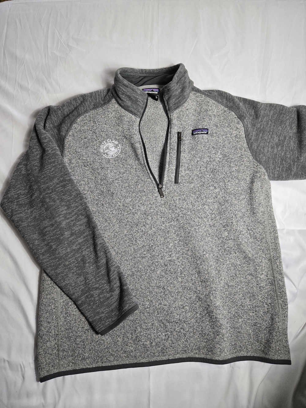White Claw Patagonia Gray Two-Tone Quarter-Zip Fleece Pullover